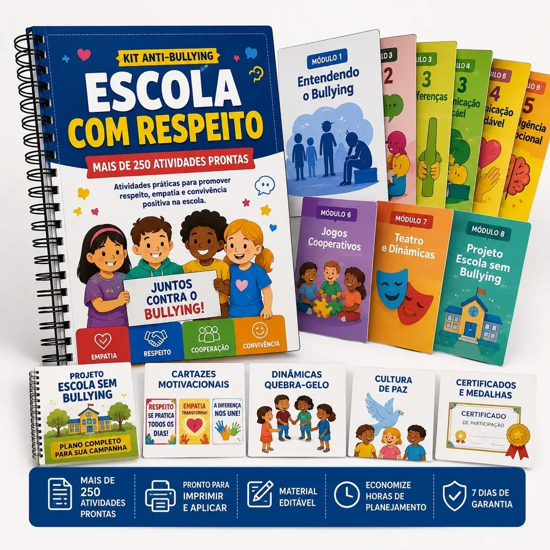 Mockup do Kit Anti-Bullying para Escolas